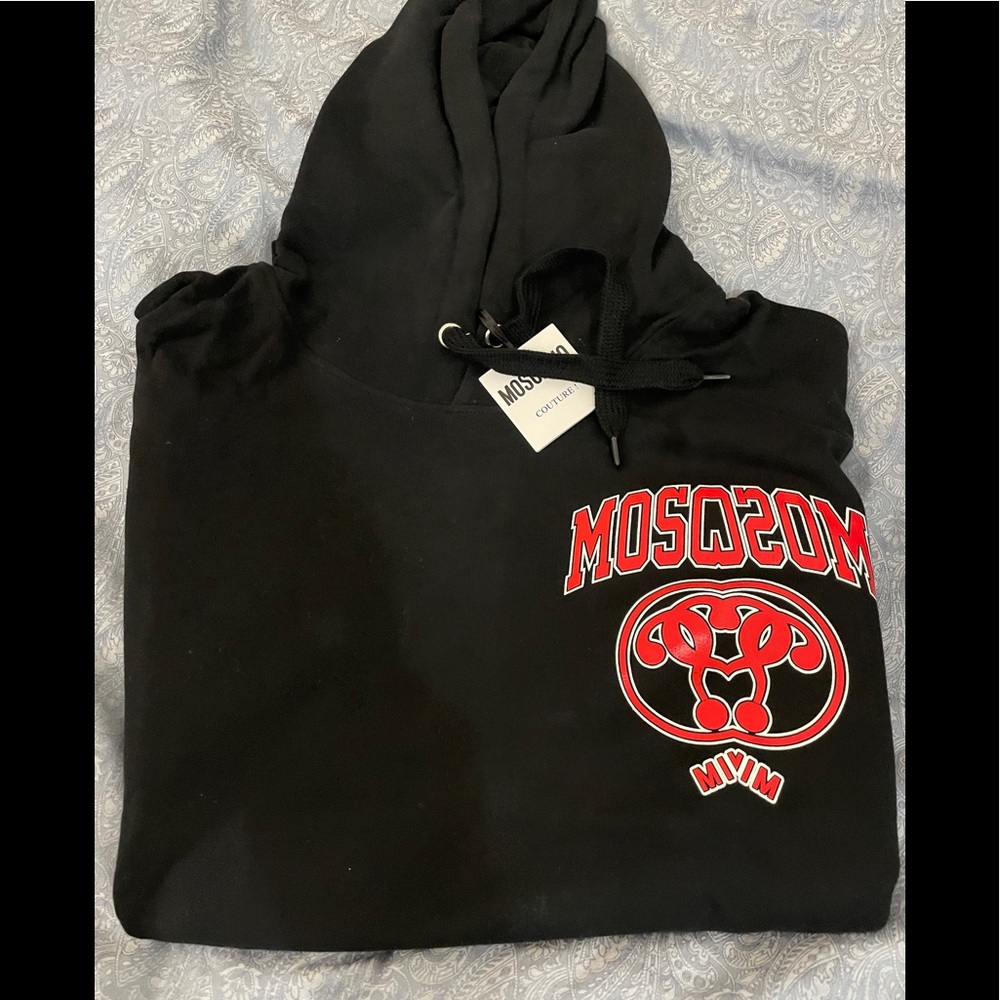 Moschino Mens Black Hoodie Mivim Size L